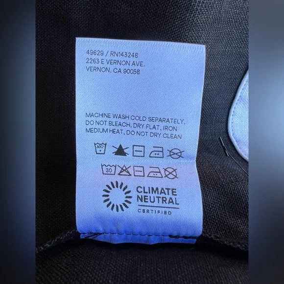 NEW REFORMATION Mini Skirt High Waist 100% Linen Black w White Trim Sz 4 Luxury - Picture 11 of 11